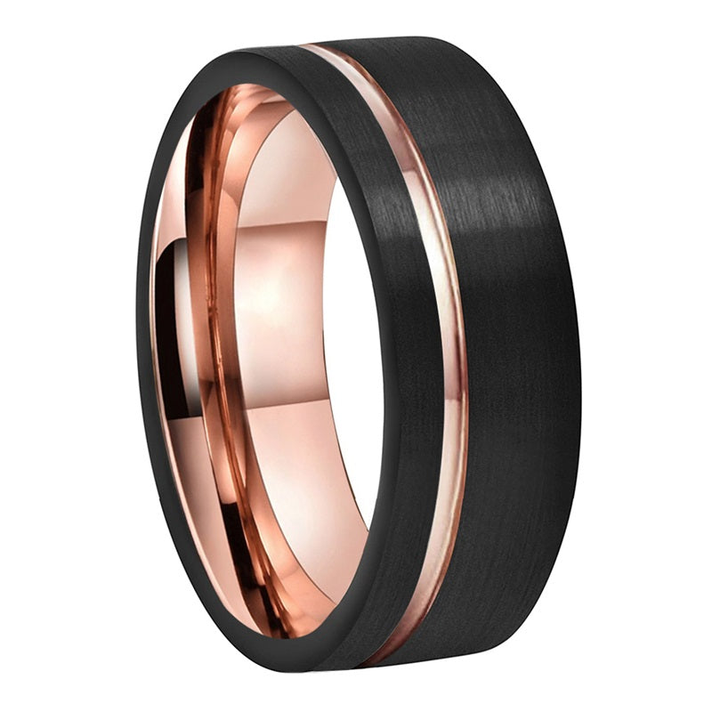 Tungsten Ring Black Rose